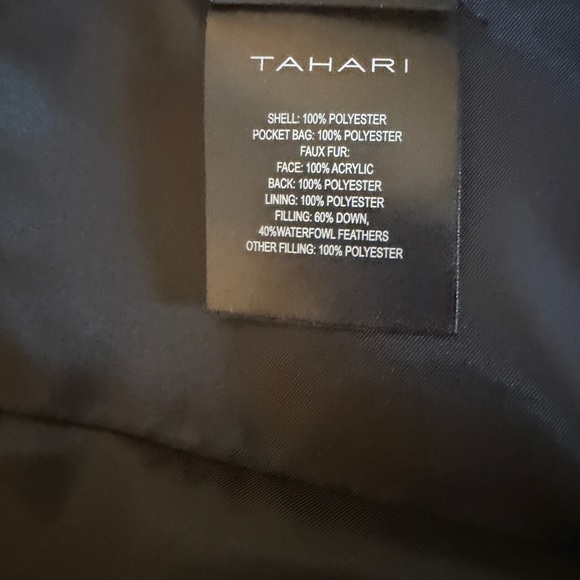 Tahari Black Down Puffer Coat with Removable Faux Fur Hood | Size M | Like New - Picture 8 of 16